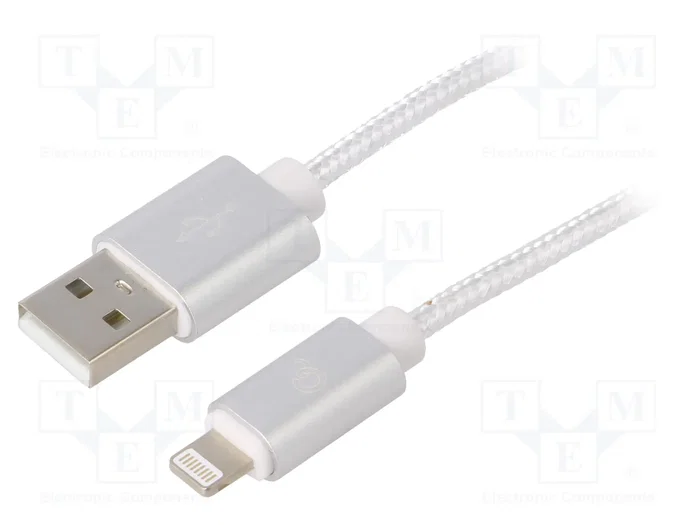 Gembird Cable Lightning 1,8 m Plata Trenzado de Algodón, CCB-MUSB2B-AMLM-6-S Gembird Cable Lightning 1,8 m Plata Trenzado de Algodón, CCB-MUSB2B-AMLM-6-S