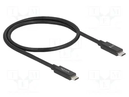 DeLOCK Cable USB4 de 0,5 m, 80 Gbps, USB-C a USB-C, 240 W, Negro