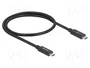DeLOCK Cable USB4 de 0,5 m, 80 Gbps, USB-C a USB-C, 240 W, Negro