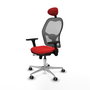 PIQUERAS Y CRESPO Silla de oficina Jorquera con mecanismo Sincro/Traslack, Rojo y Gris