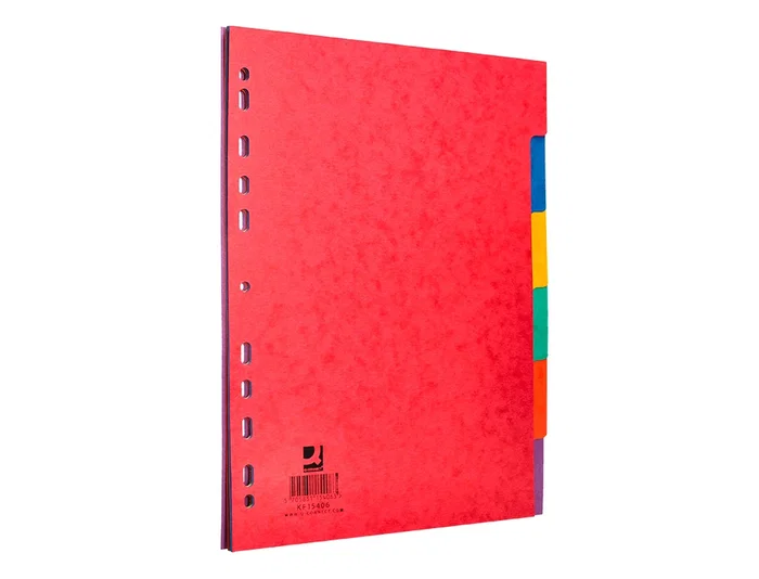 Q-connect Juego de 6 Separadores de Cartulina Brillo DIN A4 Multitaladro Q-connect Juego de 6 Separadores de Cartulina Brillo DIN A4 Multitaladro