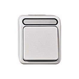 MERTEN MEG3116-8029 Aus/Wechselschalter 1-polig AQUASTAR, Interruptor Simple Pulsador luz gris