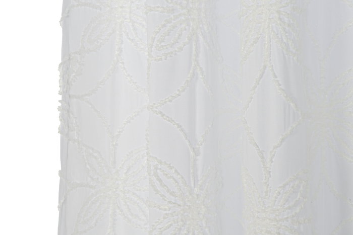 DKD Home Decor Coord cama 1c24 Cortina Boho Blanco 260 x 140 cm (2 Unidades)