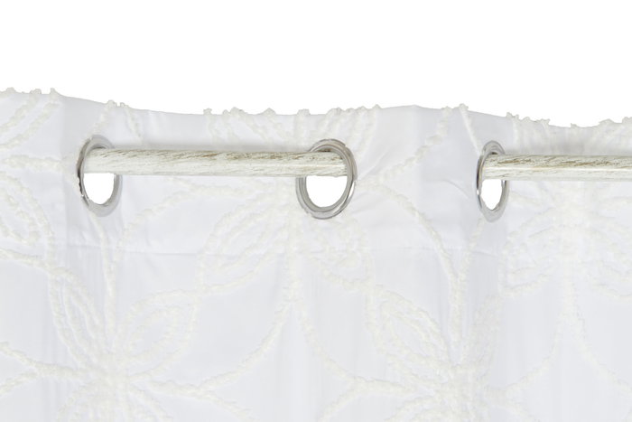 DKD Home Decor Coord cama 1c24 Cortina Boho Blanco 260 x 140 cm (2 Unidades)