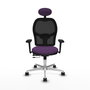 PIQUERAS Y CRESPO Silla de oficina Jorquera con mecanismo Sincro/Traslack, Morado y Negro