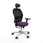 PIQUERAS Y CRESPO Silla de oficina Jorquera con mecanismo Sincro/Traslack, Morado y Negro