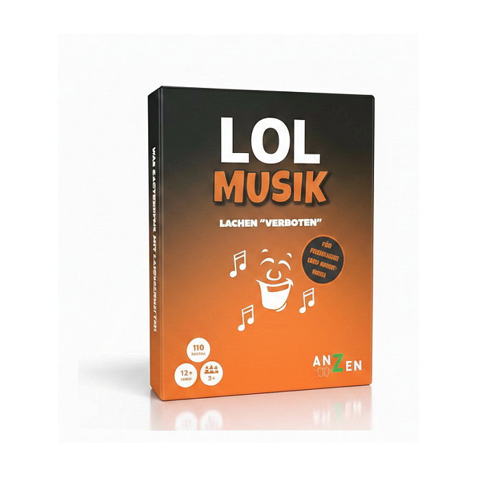 Anzen 589414 LOL MUSIK - Lachen verboten Juego de cartas, 110 piezas, Multicolor, para 3 o más jugadores