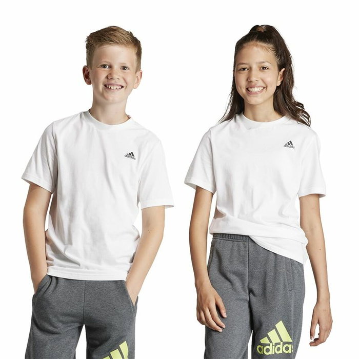 Camiseta de Manga Corta Infantil Adidas U Sl Blanco