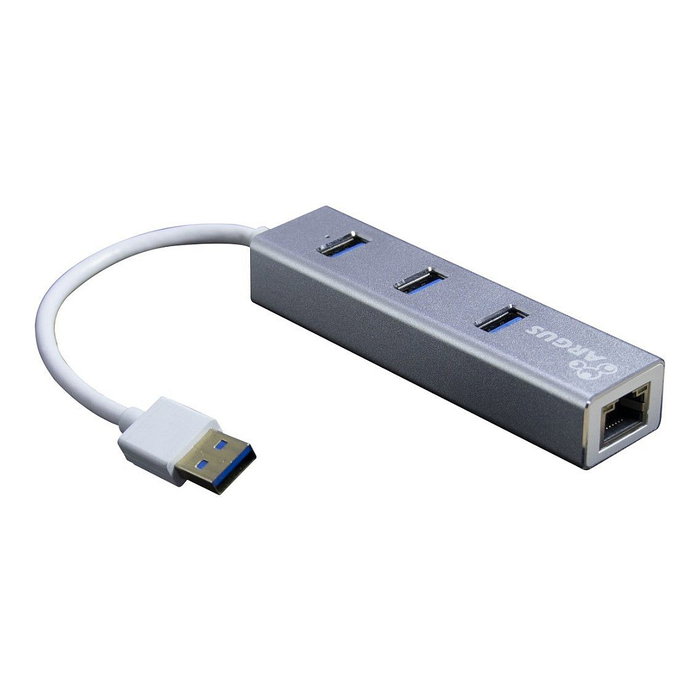 Inter-Tech Argus IT-310-S Hub USB 3.0 3 Puertos con RJ45 Gigabit LAN Plateado Inter-Tech Argus IT-310-S Hub USB 3.0 3 Puertos con RJ45 Gigabit LAN Plateado