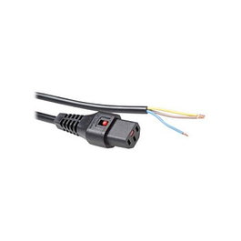 ACT Cable de alimentación C13 hembra con extremo abierto, 3 m, Negro