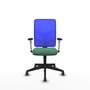 PIQUERAS Y CRESPO Silla de oficina Motilla con mecanismo Sincro, Verde esmeralda y Azul