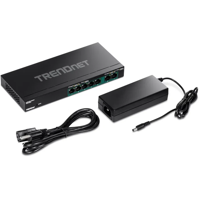 TRENDNET TPE-TG327 Switch No Administrado, 7 Puertos (5x Gigabit + 2x 2.5G Multigigabit), PoE+ con 70W de Presupuesto, 20 Gbit/s Capacidad de Conmutación