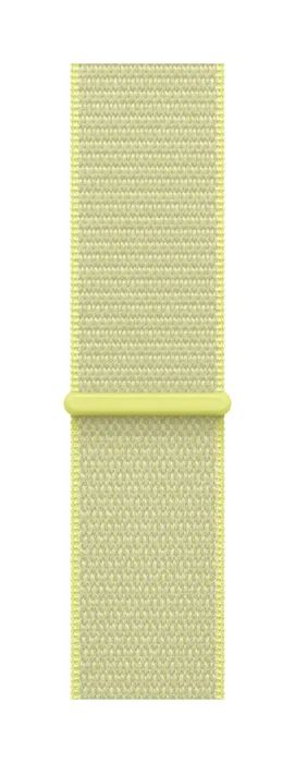 Apple MFFL4ZM/A Correa Loop Deportiva - Amarillo Neón - Nylon, Poliéster Reciclado, Spandex - 46mm - Para Apple Watch Series 9/SE/3/10/11/8/Hermès (Talla Única: 145-220mm)
