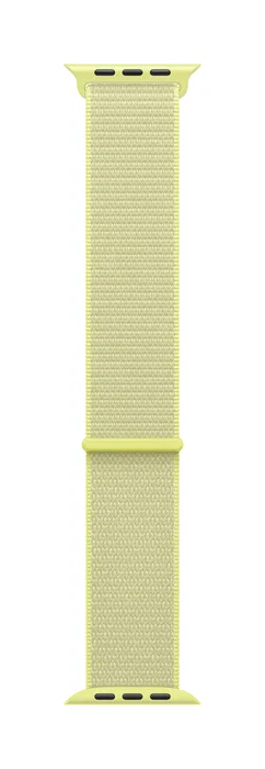Apple MFFL4ZM/A Correa Loop Deportiva - Amarillo Neón - Nylon, Poliéster Reciclado, Spandex - 46mm - Para Apple Watch Series 9/SE/3/10/11/8/Hermès (Talla Única: 145-220mm)
