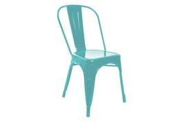 DKD Home Decor Silla de Metal Apilable Azul
