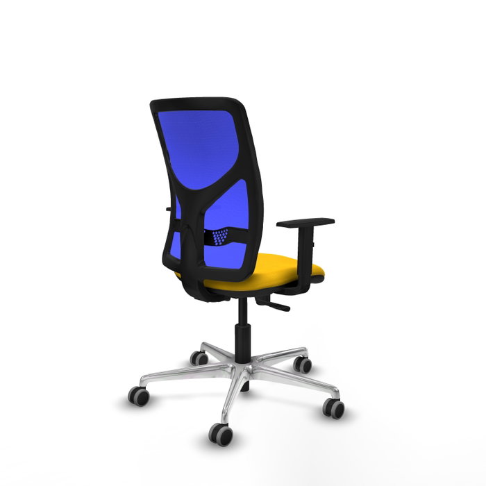 PIQUERAS Y CRESPO Silla de oficina Motilla con mecanismo Sincro, asiento amarillo y respaldo azul PIQUERAS Y CRESPO Silla de oficina Motilla con mecanismo Sincro, asiento amarillo y respaldo azul