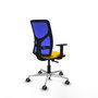 PIQUERAS Y CRESPO Silla de oficina Motilla con mecanismo Sincro, asiento amarillo y respaldo azul