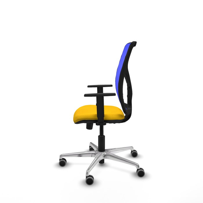 PIQUERAS Y CRESPO Silla de oficina Motilla con mecanismo Sincro, asiento amarillo y respaldo azul PIQUERAS Y CRESPO Silla de oficina Motilla con mecanismo Sincro, asiento amarillo y respaldo azul