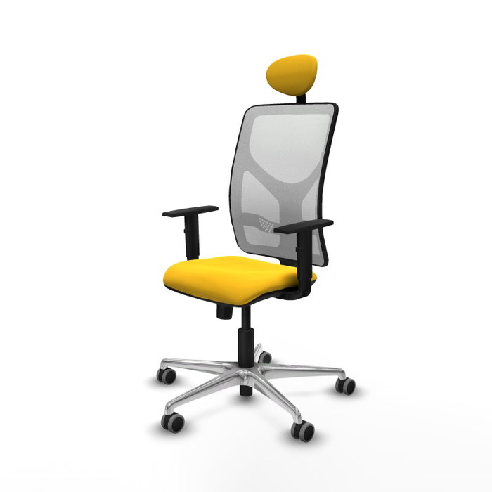 PIQUERAS Y CRESPO Silla de oficina Motilla con mecanismo Sincro, Amarillo y Blanco
