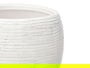 Ibergarden Set de 2 Macetas Rayadas en Blanco, Modelo de 19 cm y 25 cm, Cerámica, 24.5x24.5x20 cm y 18.5x18.5x14.5 cm (Set de 2)