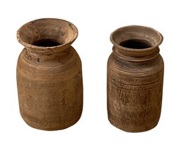 DKD Home Decor Jarrón de Madera Nepal Surtido Natural 15x15x24 cm