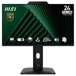 MSI Pro MP242PMGDE - Monitor 24" (60,5 cm / 23.8") IPS Full HD 1920x1080, 120 Hz, 1ms (MPRT), 115% sRGB, USB-C Hub, Altavoces, Webcam, VESA