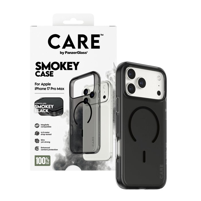 PanzerGlass CARE Urban Explorer Smokey MagSafe para iPhone 17 Pro Max, Negro