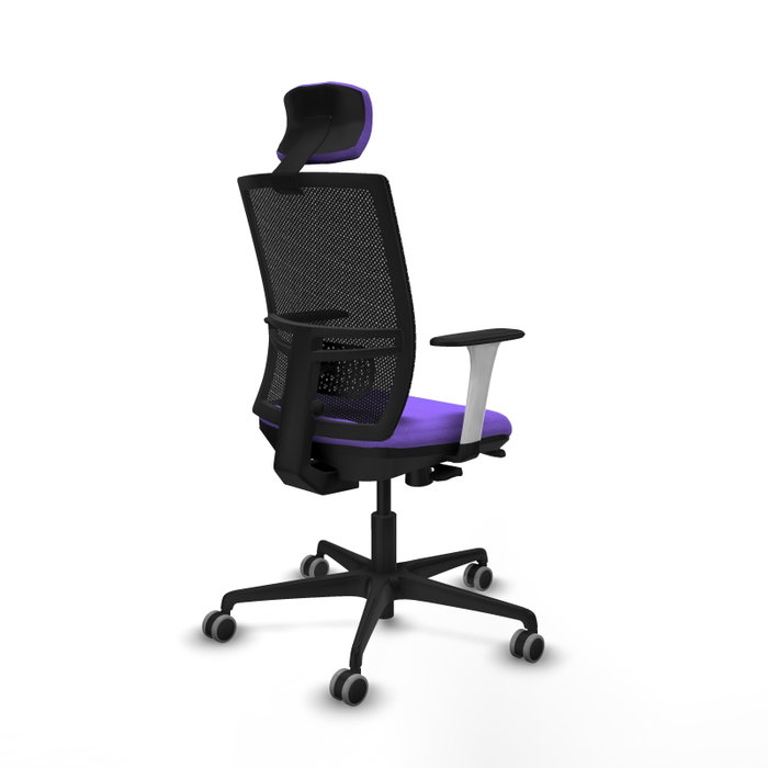 PIQUERAS Y CRESPO Silla de oficina Yunquera Sincro/Traslack Lila y Negro