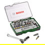 Bosch 2 607 017 160 - Juego de llaves de vaso y carraca de 27 piezas, magnético, con funda, incluye bits Pozidriv, Torx, PH, planos y hexagonales