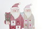 DKD Home Decor Calendario de Adviento Navidad Tradicional en Madera Papá Noel Rojo y Blanco, 64x14x7 cm, Pack de 2 unidades