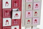 DKD Home Decor Calendario de Adviento Navidad Tradicional en Madera Papá Noel Rojo y Blanco, 64x14x7 cm, Pack de 2 unidades