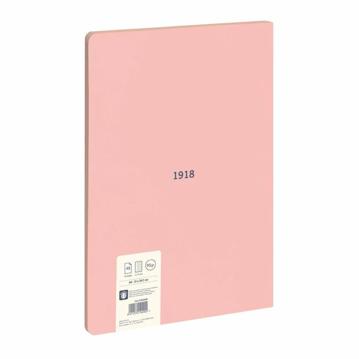 Milán Cuaderno A4 Encolado 48 Hojas Cuadriculadas Rosa Serie 430