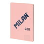 Milán Cuaderno Colección 430 since 1918 A4 Encolado Rosa 48 Hojas Cuadriculadas 5x5mm Papel 95gr Microperforado Tapa Flexible