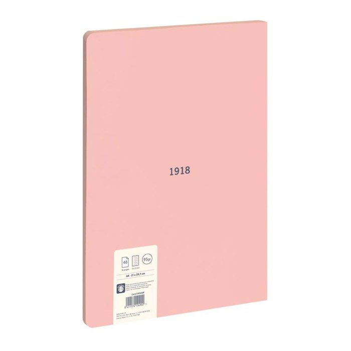 Milán Cuaderno Colección 430 since 1918 A4 Encolado Rosa 48 Hojas Cuadriculadas 5x5mm Papel 95gr Microperforado Tapa Flexible