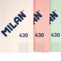 Milán Cuaderno A4 Encolado 48 Hojas Cuadriculadas Rosa Serie 430