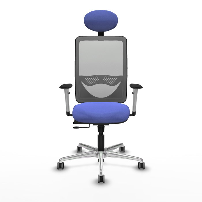 PIQUERAS Y CRESPO Silla de oficina Zulema con mecanismo Sincro/Traslack, Azul claro y Gris