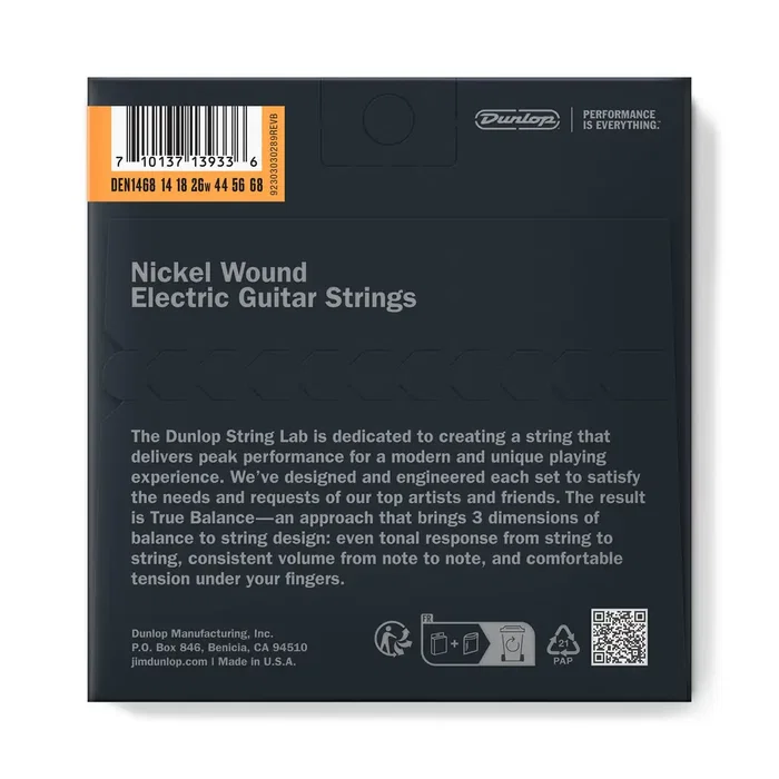 DUNLOP DEN1468 Juego Cuerdas Guitarra Eléctrica Barítono Níquel Medium 14-68 DUNLOP DEN1468 Juego Cuerdas Guitarra Eléctrica Barítono Níquel Medium 14-68