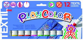 Tempera Solida Playcolor Textil One 10Gr. Estuche De 12 Colores