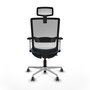 PIQUERAS Y CRESPO Silla de oficina Haches con mecanismo Sincro/Traslack, Azul claro y Blanco