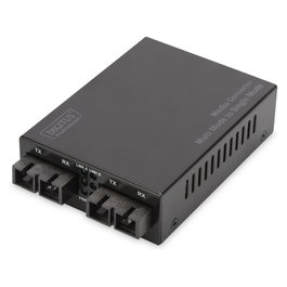 Digitus Convertidor de Medios Fast Ethernet SC/SC 100 Mbit/s 100BASE-FX Multimodo Monomodo 20km Negro