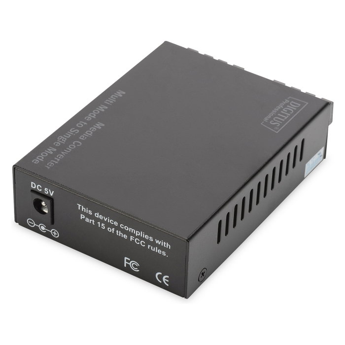 Digitus Convertidor de Medios Fast Ethernet SC/SC 100 Mbit/s 100BASE-FX Multimodo Monomodo 20km Negro