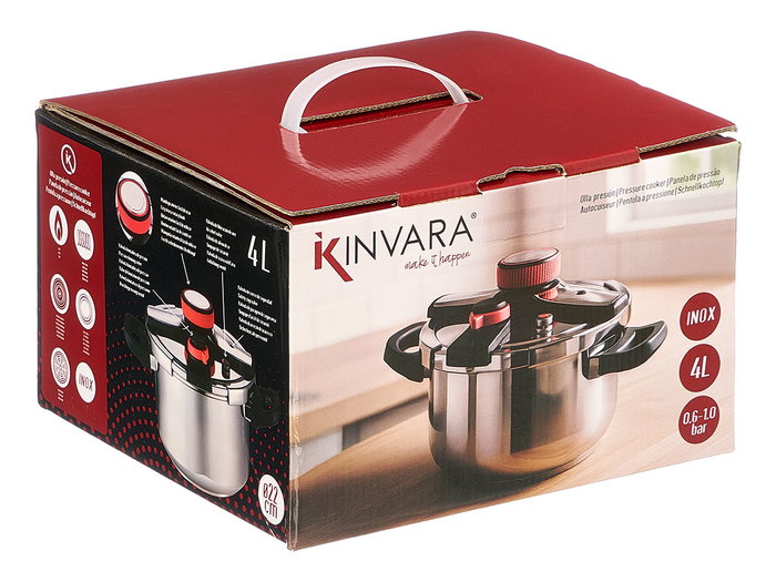 Kinvara Olla a Presión 4L con Rueda de Silicona | Dimensiones 37x26x18.5 cm | Apta para Todas las Estufas (Set de 6) Kinvara Olla a Presión 4L con Rueda de Silicona | Dimensiones 37x26x18.5 cm | Apta para Todas las Estufas (Set de 6)