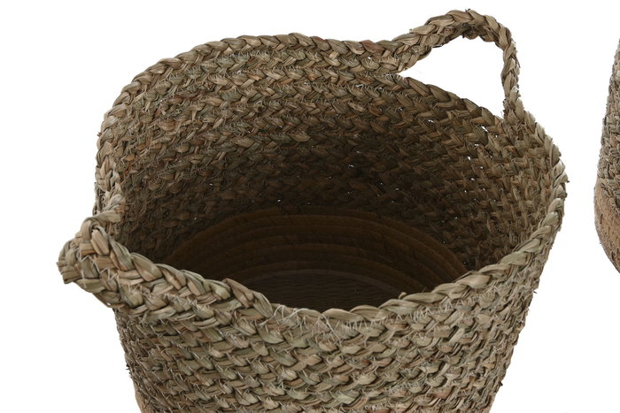 DKD Home Decor Set de 3 Cestas de Fibra Seagrass Natural 42x30x25 cm DKD Home Decor Set de 3 Cestas de Fibra Seagrass Natural 42x30x25 cm