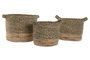 DKD Home Decor Set de 3 Cestas de Fibra Seagrass Natural 42x30x25 cm