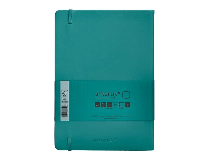 Antartik Cuaderno Tapa Dura A5 Hojas Lisas Verde Aguamarina 100 Hojas 80 gr FSC