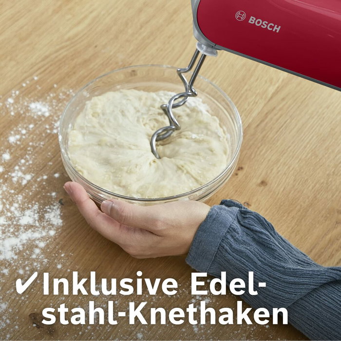 Bosch Batidora de mano Styline Colour MFQ40303 Rojo/Plata 500 W