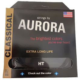 AURORA STRINGS Cuerdas Guitarra Clásica/Flamenca Black Ht Nylon Cobre Chapado Plata Tacto Sedoso Brillo Durabilidad Made in USA