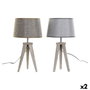 DKD Home Decor Lámpara de sobremesa de Pino Diseño Hoja Surtido 2