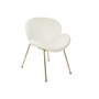 DKD Home Decor Silla de Comedor Terciopelo Blanco y Dorado JIETE POLYESTER