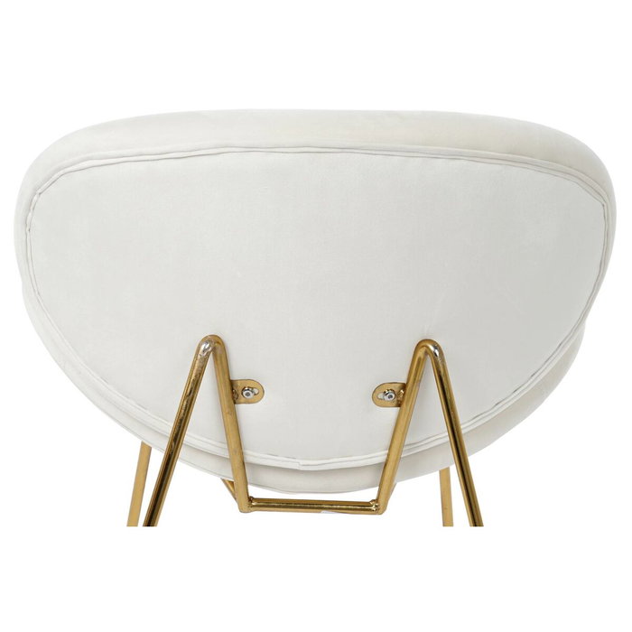 DKD Home Decor Silla de Comedor Terciopelo Blanco y Dorado JIETE POLYESTER